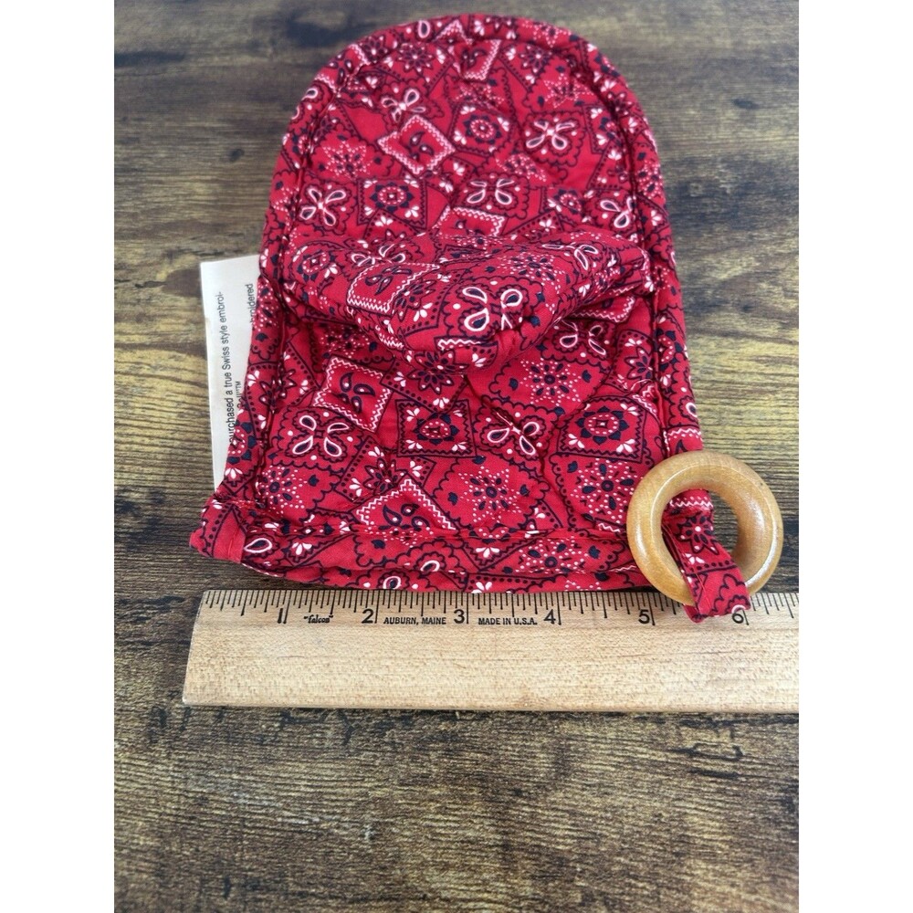 Vintage Cottagecore Embroidered Oven Mitt Red Bandana Sunbonnet Girl New Tag - Picture 8 of 13